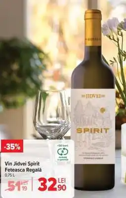 Carrefour Vin Jidvei Spirit Feteasca Regală Ofertă