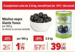 Carrefour Măsline negre Giants Yunus Ofertă