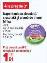 Carrefour Napolitană cu ciocolată/ciocolată și cremă de alune Milka Ofertă
