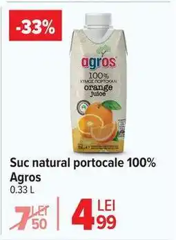 Carrefour Suc natural portocale 100% Agros Ofertă
