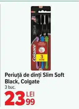Carrefour Periuță de dinți Slim Soft Black, Colgate Ofertă