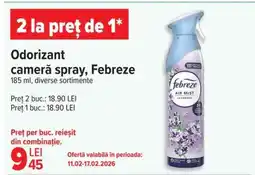 Carrefour Odorizant cameră spray, Febreze Ofertă