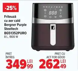 Carrefour Friteuză cu aer cald Bergner Purple Steeltech BG51352PURO Ofertă