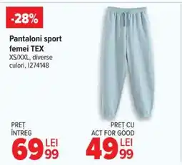 Carrefour Pantaloni sport femei TEX Ofertă