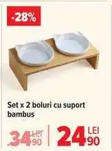 Carrefour Set x 2 boluri cu suport bambus Ofertă