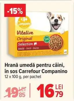 Carrefour Hrană umedă pentru câini, în sos Carrefour Companino Ofertă