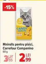 Carrefour Minirolls pentru pisici, Carrefour Companino Ofertă
