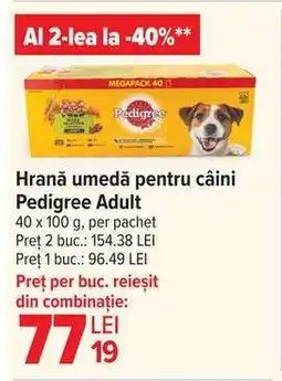 Carrefour Hrană umedă pentru câini Pedigree Adult Ofertă