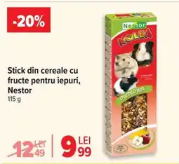 Carrefour Stick din cereale cu fructe pentru iepuri, Nestor Ofertă