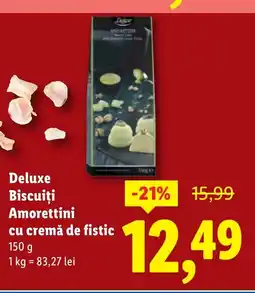 Lidl Deluxe Biscuiţi Amorettini cu cremă de fistic Ofertă