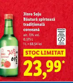 Lidl Jinro Soju Băutură spirtoasă tradiţională coreeană Ofertă