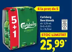 Lidl Carlsberg Bere blondǎ Ofertă