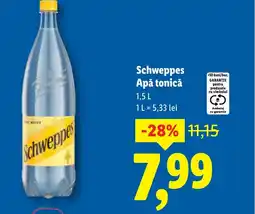 Lidl Schweppes Apǎ tonică Ofertă