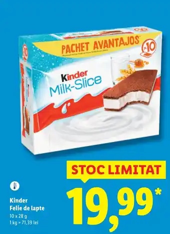 Lidl Kinder Felie de lapte Ofertă