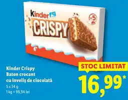 Lidl Kinder Crispy Baton crocant cu înveliş de ciocolată Ofertă