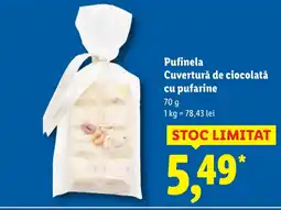 Lidl Pufinela Cuvertură de ciocolată cu pufarine Ofertă