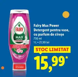 Lidl Fairy Max Power Detergent pentru vase, cu parfum de cireșe Ofertă