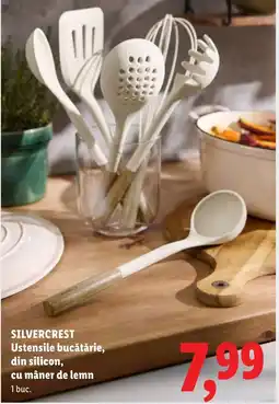 Lidl SILVERCREST Ustensile bucătărie, din silicon, cu mâner de lemn Ofertă