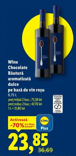Lidl Wine Chocolate Băutură aromatizată dulce pe bază de vin roșu Ofertă