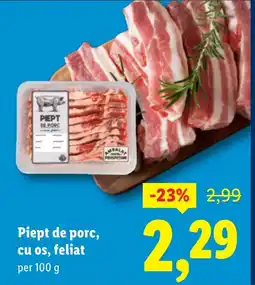Lidl Piept de porc, cu os, feliat Ofertă