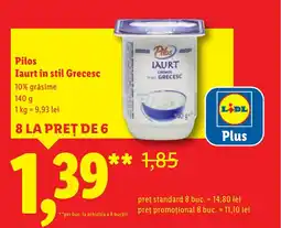 Lidl Pilos Iaurt în stil Grecesc Ofertă