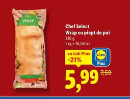 Lidl Chef Select Wrap cu piept de pui Ofertă