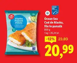 Lidl Ocean Sea Cod de Alaska, file în panadă Ofertă