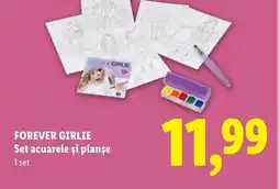 Lidl FOREVER GIRLIE Set acuarele și planșe Ofertă