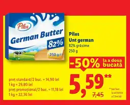 Lidl Pilos Unt german Ofertă