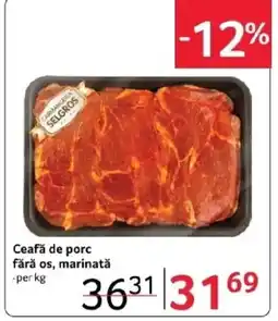 Selgros Ceafă de porc fără os, marinatǎ Ofertă