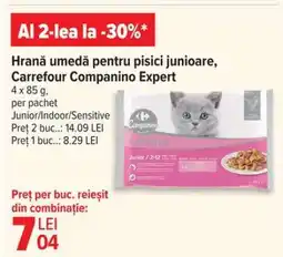Carrefour Hrană umedă pentru pisici junioare, Carrefour Companino Expert Ofertă