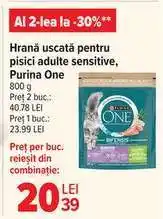 Carrefour Hrană uscată pentru pisici adulte sensitive, Purina One Ofertă