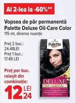 Carrefour Vopsea de păr permanentă Palette Deluxe Oil-Care Color Ofertă