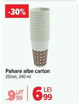 Carrefour Pahare albe carton Ofertă