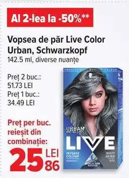 Carrefour Vopsea de păr Live Color Urban, Schwarzkopf Ofertă
