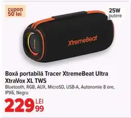 Carrefour Boxă portabilă Tracer XtremeBeat Ultra XtraVox XL TWS Ofertă