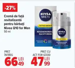 Carrefour Cremă de față revitalizantă pentru bărbați Nivea Q10 for Men Ofertă
