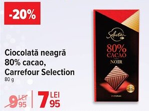 Carrefour Market Ciocolată neagră 80% cacao, Carrefour Selection Ofertă