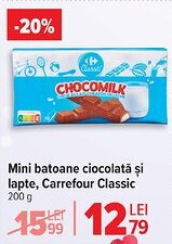 Carrefour Market Mini batoane ciocolată şi lapte, Carrefour Classic Ofertă