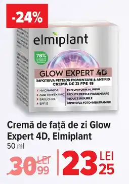 Carrefour Market Cremă de faţă de zi Glow Expert 4D, Elmiplant Ofertă