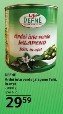 Selgros DEFNE Ardei iute verde jalapeno felii, în oțet Ofertă