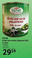 Selgros DEFNE Ardei iute verde jalapeno felii, în oțet Ofertă