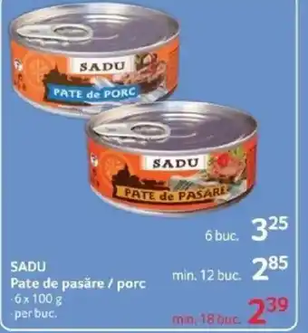 Selgros SADU Pate de pasăre / porc Ofertă