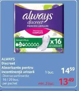 Selgros ALWAYS Discreet Absorbante pentru incontinență urinară Ofertă