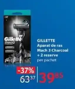 Selgros GILLETTE Aparat de ras Mach 3 Charcoal + 2 rezerve Ofertă
