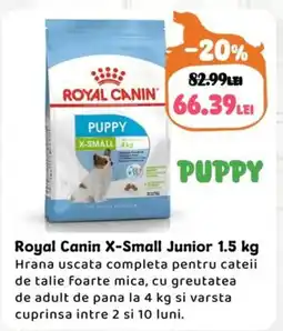 Animax Royal Canin X-Small Junior a de adult de pana la 4 kg si varsta cuprinsa intre 2 si 10 luni. Ofertă