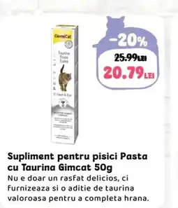 Animax Supliment pentru pisici Pasta cu Taurina Gimcat Ofertă