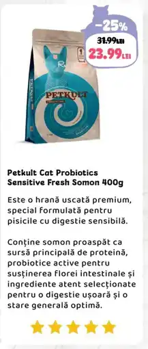 Animax Petkult Cat Probiotics Sensitive Fresh Somon Ofertă
