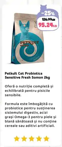 Animax Petkult Cat Probiotics Sensitive Fresh Somon Ofertă