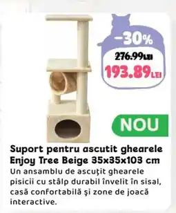 Animax Suport pentru ascutit ghearele Enjoy Tree Beige 35x35x103 cm Ofertă